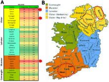 Autosomal Irish County Statistics